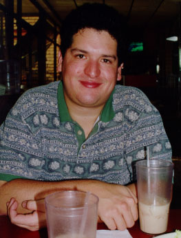 Ruben happy with horchata(photo)