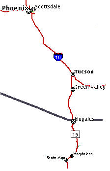 Map of Phoenix to Santa Ana(photo)